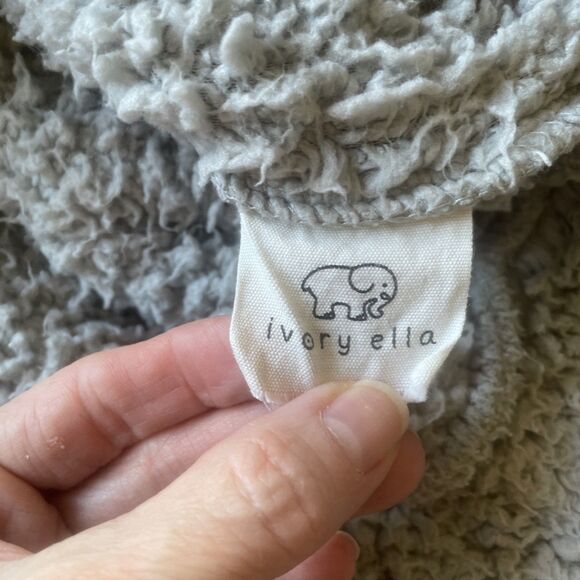 ivory ella sherpa 1/4 zip grey pullover sweatshirt women's medium - Picture 7 of 12